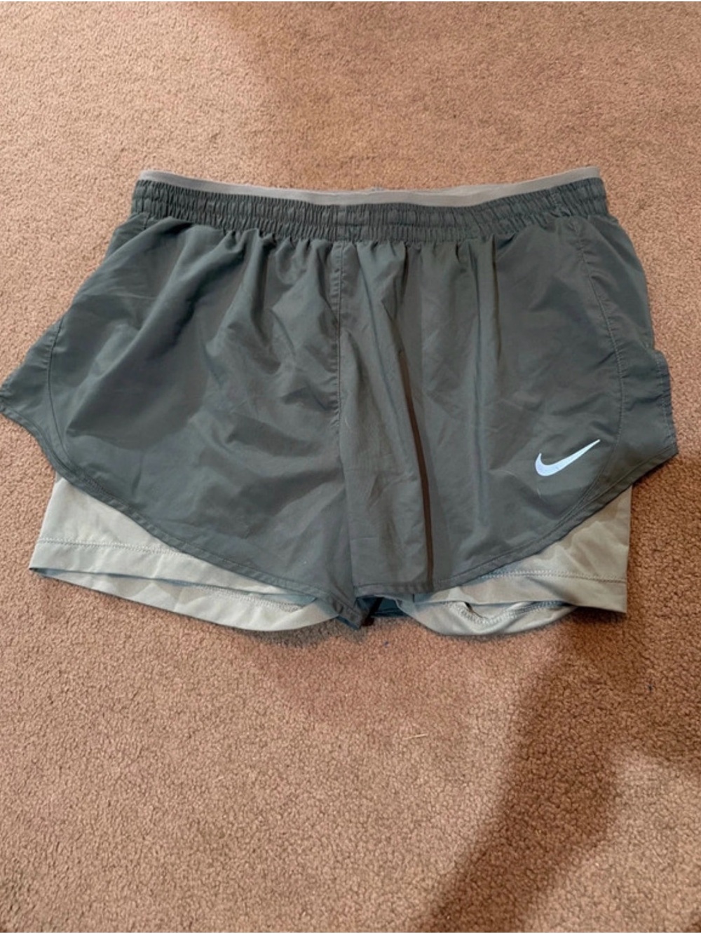 Nike Dark Gray/Light Gray 2-in-1 Athletic Shorts